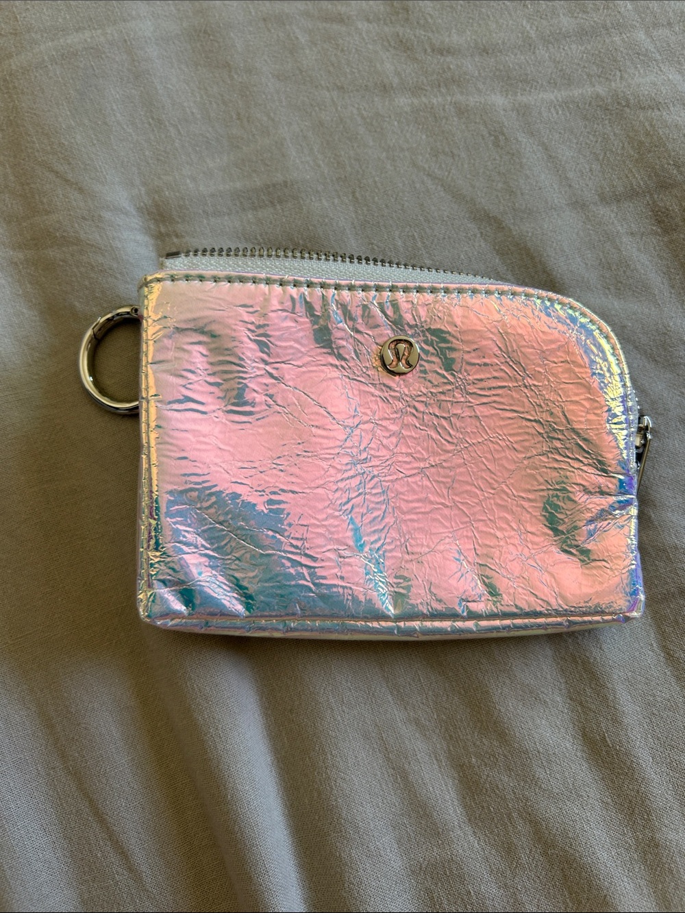 lululemon athletica Iridescent Pink Holographic Card Holder Wallet